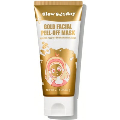 SlowSunday Gold Facial Peel-Off Mask, Face Wrapping Mask, Whiteheads Verwijderaar, Oliecontrole, Diepe Reiniging, Poriën Zuiverend & Zacht Exfoliërend Voor Gladde Huid, Koreaanse Huidverzorging, Y2K, Geschikt Voor Zomer, Terug Naar School