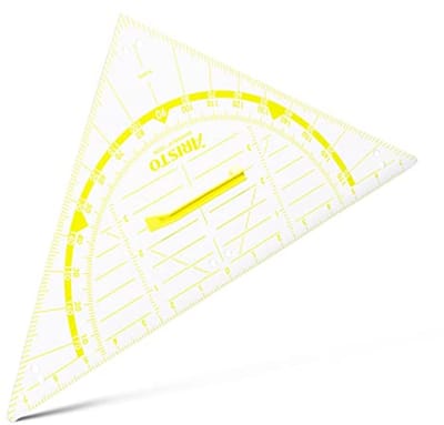 Wandbord geodriehoek 80 cm met handgreep - transparant