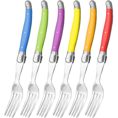 6 stuks Laguiole Dinerlepel 8'' Roestvrij Staal Lange handvat Tafel Lepels Wit Bestek Zwart Grote Serveer Schep Set Eetgerei