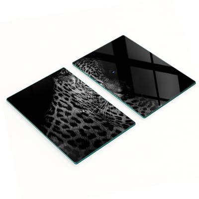 Decoratieve glazen snijplanken voor in de keuken met luipaardprint, 2x40x52 cm