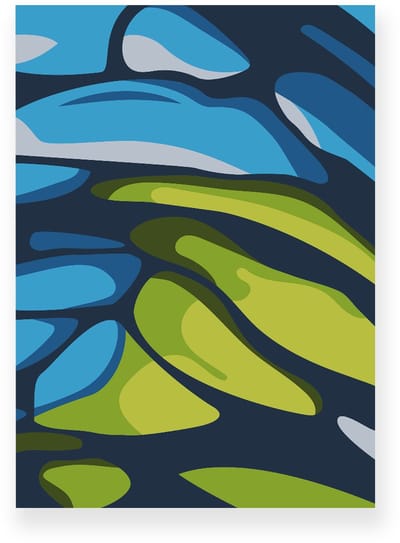 Poster 20x30 cm - Vlindervleugel Detail - Blauw - Groen - Modern - Organisch - Muurdecoratie - Wanddecoratie