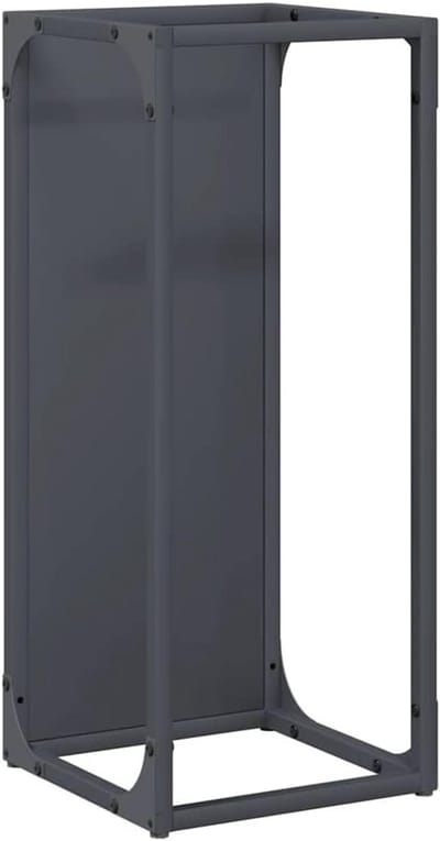 Houtrek - Haardhout Opslag - Haardhout Opslaan - Koudgewalst Staal - 25x25x60 cm - Antraciet