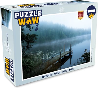 Puzzel Natuur - Meer - Bos - Mist - Legpuzzel - Puzzel 1000 stukjes volwassenen