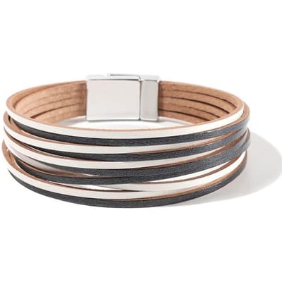 39 Stijl Handgemaakte Echt Leer Dames Armband Voor Vrouwen Bedelarmband Wikkelarmband gray