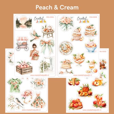 Bullet Journal Stickers - Planner Agenda Stickers - Peach & cream stickers - 4 stickervellen - Scrapbook stickers - Deco stickers - Zomer stickers - volwassenen en kinderen