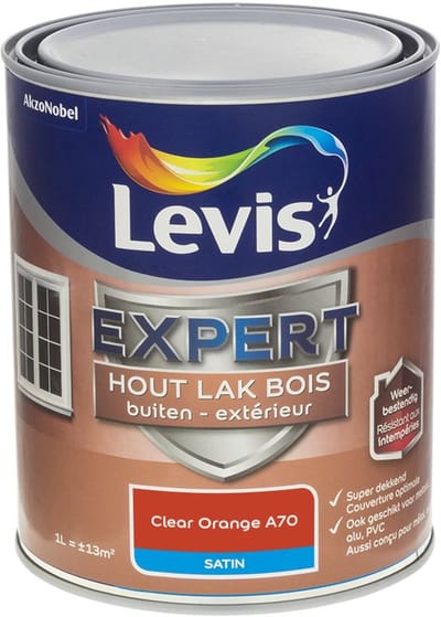 Levis - Expert Hout Lak Buiten Satin Mix - Clear Orange A70 - Mengverf - 1 L