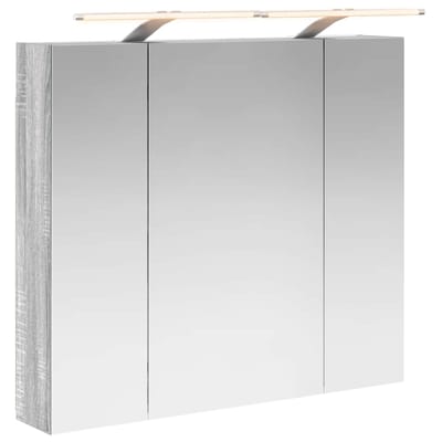vidaXL - Badkamerspiegelkast - Grijs - Sonoma - 80 - x - 14.5 - x - 70 - cm - Bewerkt - hout
