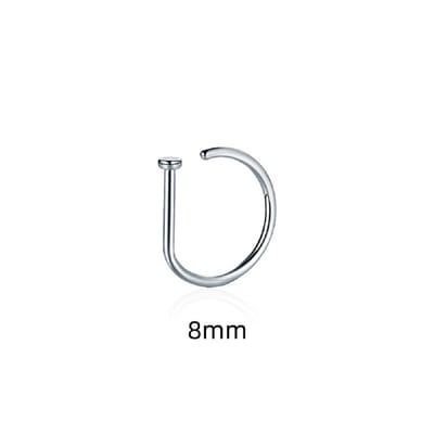 WiseGoods Luxe Kunst Neuspiercing Dames & Heren - Neusring - Neus Piercing - Piercings - Sieraad - Cadeau - Sieraden - RVS Zilver