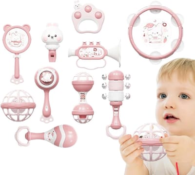 Muziekinstrumenten Kinderen - Percussiespeelgoed Set - Interactief Leren - Slijtvast ABS Materiaal - 24.9 cm - Roze