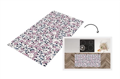 Keukenloper - Loper keuken - Meiden - Bloemen - Roze - Patronen - 120x60 cm - Keukenloper vinyl