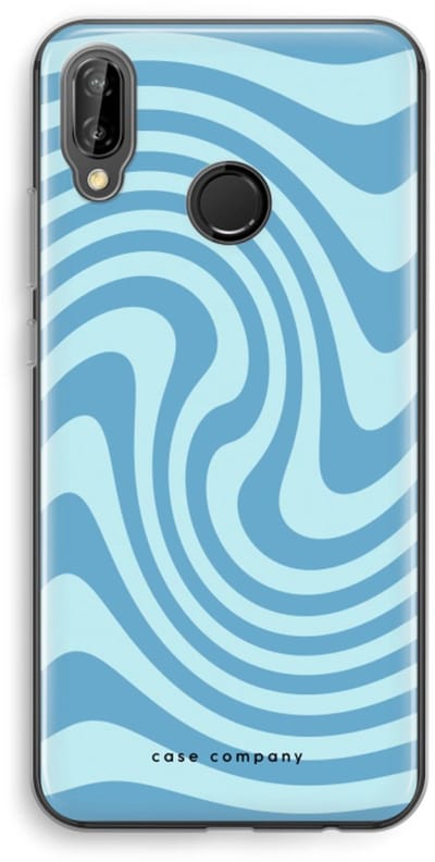 Case Company® - Hoesje geschikt voor Huawei P20 Lite hoesje - Swirl Blauw - Soft Cover Telefoonhoesje - Bescherming aan alle Kanten en Schermrand