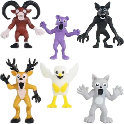 Nieuwe 6 Stuks/set Van 99 Nachtbos Karakter Beeldjes, Uilen, Geiten, Wolven, Herten, 99Nachtbos Speelgoed Cadeaus black
