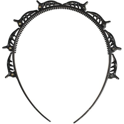 Unisex Alice Haarband Hoofdband Mannen Vrouwen Sport Haarband Hoepel Metalen Hoepel Dubbele Pony Kapsel Haarspeld Haaraccessoires zwart