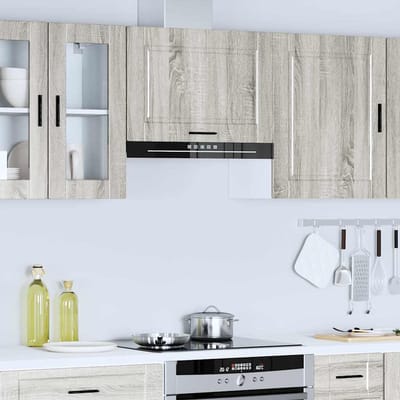 vidaXL - Keukenbovenkast - Porto - bewerkt - hout - grijs - sonoma - eiken