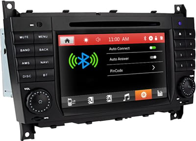 Junsun Wince 6.0 Autoradio Geschikt voor Mercedes Benz C/G/CLC Klasse W203, 32 GB SD-kaart, CD, DVD, USB, GPS-Navigatie, Stuurwielbediening, Bluetooth - 7-inch Touchscreen