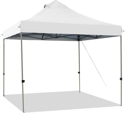COSTWAY 3 x 3 m paviljoen, vouwpaviljoen, waterdicht, stabiel, winterbestendig, uv-bescherming 50+, in hoogte verstelbaar tuinpaviljoen, partytent met draagtas op wielen, voor tuin, bruiloft, feest
