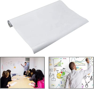 SnelShoppen - Magnetische Whiteboard Film Wand Sticker 45 x 200 cm - Hoogwaardige PVC Whiteboard Papier voor School, Kantoor, Thuis, Creatief Gebruik,