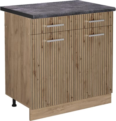 Vicco R-Line Keukenonderkast – 80 cm, WB Antraciet Artisanaal eiken