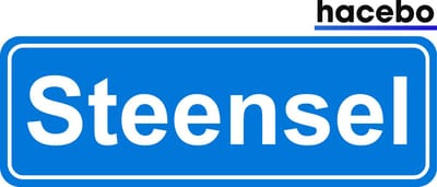 Hacebo - Plaatsnaam Sticker - 29x10 CM - Steensel sticker - Verkeersborden sticker - grappige cadeaus - Steensel
