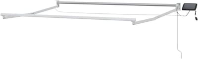 Terras Zonnescherm Frame - Uitschuifbaar Scherm Luifel - Buiten Ontspannen - Aluminium Frame Met LED - 3.5 x 2 m