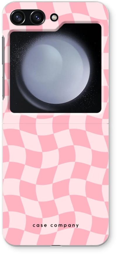 Case Company® - Hoesje geschikt voor Samsung Galaxy Z Flip5 hoesje - Grid Roos - Soft Cover Telefoonhoesje - Bescherming aan alle Kanten en Schermrand