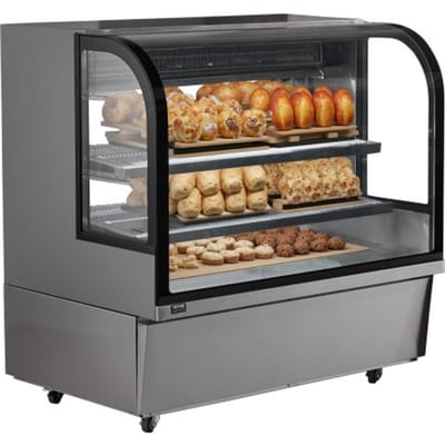 VEVOR Gekoelde Gebaksvitrine 505 L 2-laags Commerciële Gekoelde Vitrine Taartenbalie Koude Toonbank met LED-verlichting en Afzuigkoeling Mobiel, voor Bakkerijen Café Restaurant etc.