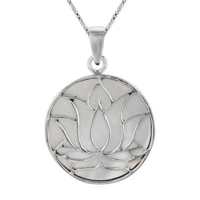 WeLoveSilver - Zilveren ketting - Lotusbloem - Parelmoer - 925 Zilver