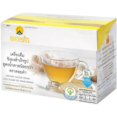 Doi Kham Instant Gemberdrank Minder Suiker 9 g. x 12 zakjes (1 doos) / 9 gram. x 36 zakjes (3 dozen) / 9 gram. x 72 zakjes (6 dozen) 9 g.x12 Sachets (1 box)