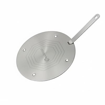 Inductie Adapterplaat - Hitteverdelerplaat Ø 24 cm - RVS - Voor Inductie, Gas & Keramisch - Met Afneembaar Handvat