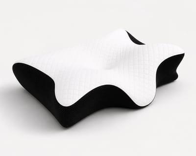 ZenRest Hoofdkussen - Ergonomisch Vlinderkussen - Ademvrij Anti-Snurk Kussen - Orthopedisch CPAP Hoofdkussen - Traagschuim Nekkussen voor Slaapapneu & Nekklachten - Comfortabel Memory Foam Bedkussen