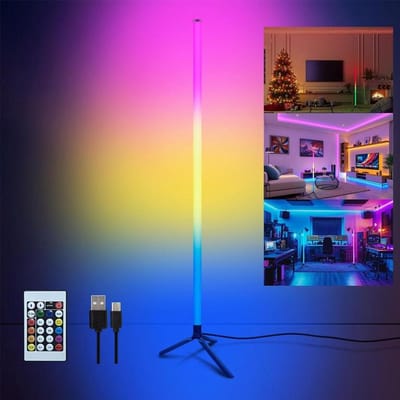 KZQ LED hoekvloerlamp - Staande hoeklamp met sfeerverlichting - Inclusief afstandsbediening - Sfeerverlichting met kleurverandering - Kleurveranderende vloerlamp geschikt voor woonkamers en speelkamers