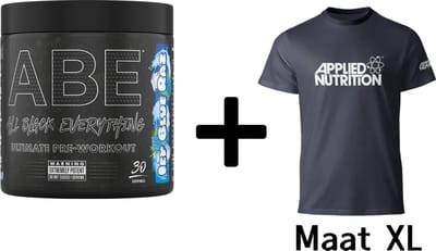 Applied Nutrition - ABE Ultimate Pre-Workout + T-Shirt - 315 g - Icy Blue Raz Smaak - 30 servings - Pre-Workout - Pre Workout - Preworkout - Fitness - Gym