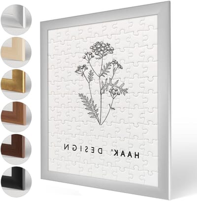 Haak Puzzellijst klassiek mat zilver 48 X 64 cm (ca. 1000 stukjes) fotolijst frame voor puzzel