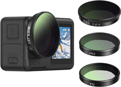 Filter Set voor Osmo Action 5 Pro/4/3, VND 2-32 Variabel ND Filter, CPL Polarizer & UV Lens Filter Kit voor Vloggen, Reizen & Actiefoto's met HD Optisch Glas