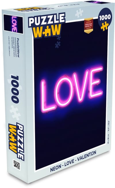 Puzzel Neon - Love - Valentijn - Legpuzzel - Puzzel 1000 stukjes volwassenen