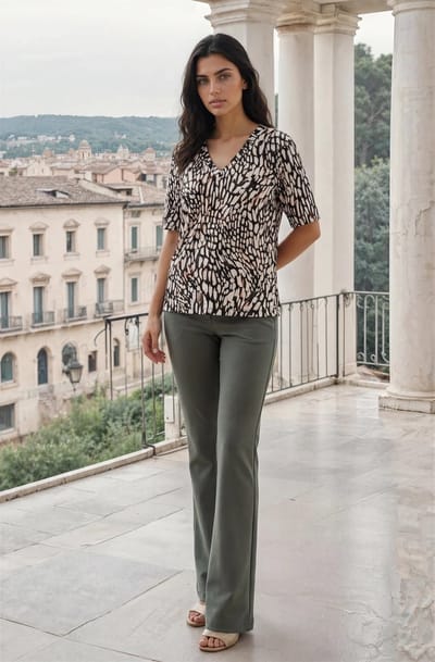 MI PIACE - Bonded Travel Broek Flair 202633 Deep Depth - Maat : 3XL