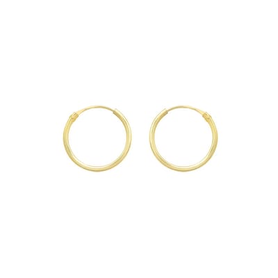 Lucardi Dames Oorbellen 13mm - Oorbellen - Cadeau - 9 Karaat - Geelgoud