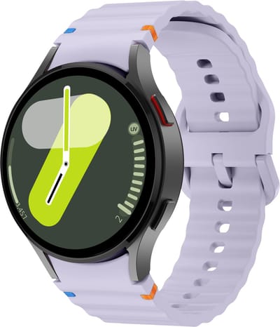Strap-it Siliconen Wave bandje - Geschikt voor Samsung Galaxy Watch 7 (40 & 44mm) / Galaxy Watch 6 (Classic) / Galaxy Watch 5 (Pro) / Galaxy Watch 4 (Classic) - lichtpaars