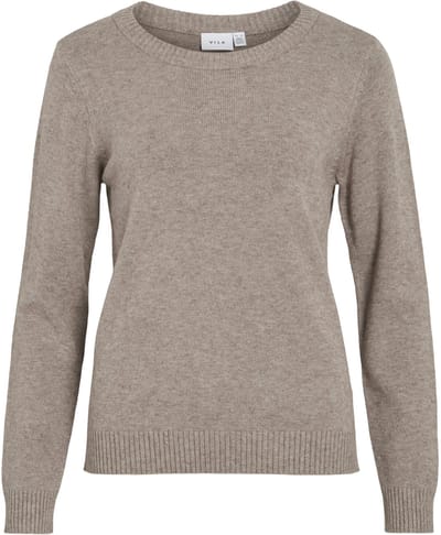 Vila Trui Viril O-neck L/s Knit Top - Noos 14054177 Falcon/melange Dames Maat - XL