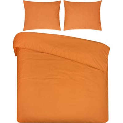 DoubleDry Dekbedovertrek 100% Natuurlijk Katoen - Eenpersoons 140x200/220 cm + 1 Kussensloop - Ademend & Zacht - Honey