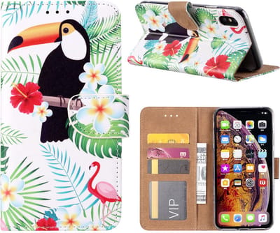 Cityhoesje – Bookcase iPhone XS Max-incl. Pasjeshouder Toekan
