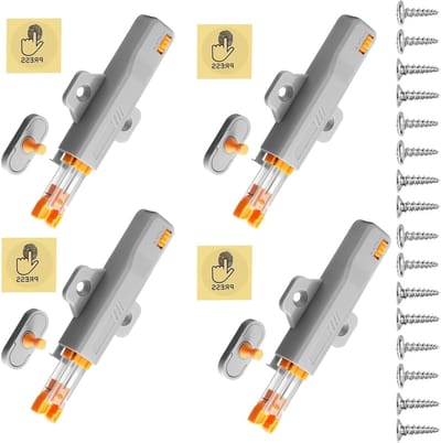 Kastdeuropener set van 4 stuks, heavy duty drukdeuropener voor kasten en lades, veermechanisme en kliksluiting
