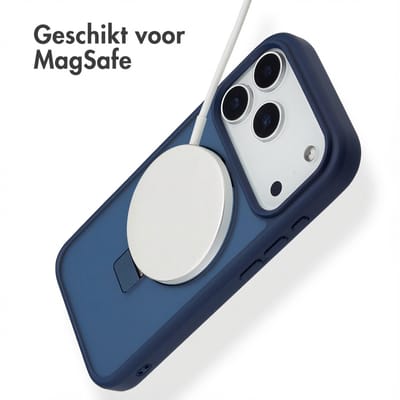 Accezz Hoesje - Geschikt voor Apple iPhone 17 Pro - Ring Stand Backcover geschikt voor MagSafe - Blauw