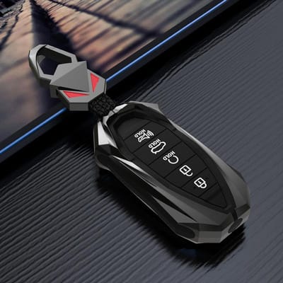 Pour Hyundai Palisade Limited Palisade Sel Elantra Sel Elantra Santa Fe Veloster 5 Boutons Couvercle Boîtier de Clé de Voiture en Alliage black