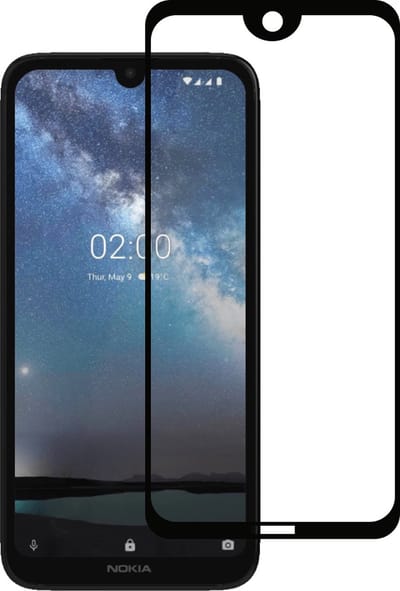 Smartphonica Screenprotector Geschikt voor Nokia 2.2 - Full Cover Tempered Glass - Gehard glas Geschikt voor Nokia 2.2 geschikt voor Nokia 2.2