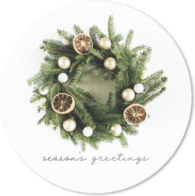 Muismat rond 20x20 cm - Mousepad Winter - Dennenboom- Sinaasappel - Ronde muismatten - Kerst - Cadeau - Kerstcadeau voor mannen en voor vrouwen