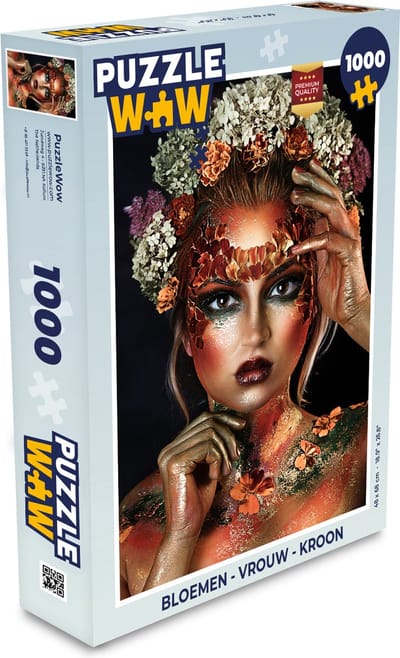 Puzzel Bloemen - Vrouw - Kroon - Legpuzzel - Puzzel 1000 stukjes volwassenen