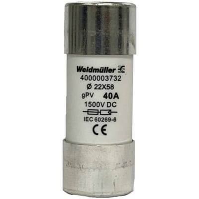 Weidmüller 4000003732 FUSE WSFL 22X58 40A 1K5V GPV Buiszekering Inhoud 10 stuk(s)