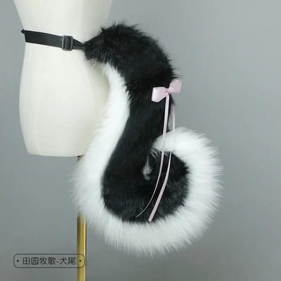 Ensemble Cosplay Halloween Fille Fait Main Anime Pelucheux Mignon Renard Chat Loup Oreilles Queue Cheveux Animal Lolita Fête Spectacle Accessoires Cosplay white
