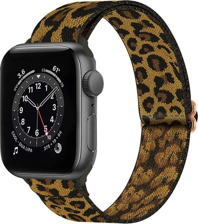 Bandje Geschikt Voor Apple Watch Bandje 42/44/45/46 mm Nylon Polsband Met Gesp - Horloge Bandje Geschikt Voor Apple Watch 1-11 / SE - 42/44/45/46 mm Bandje Stof - Panter Bruin